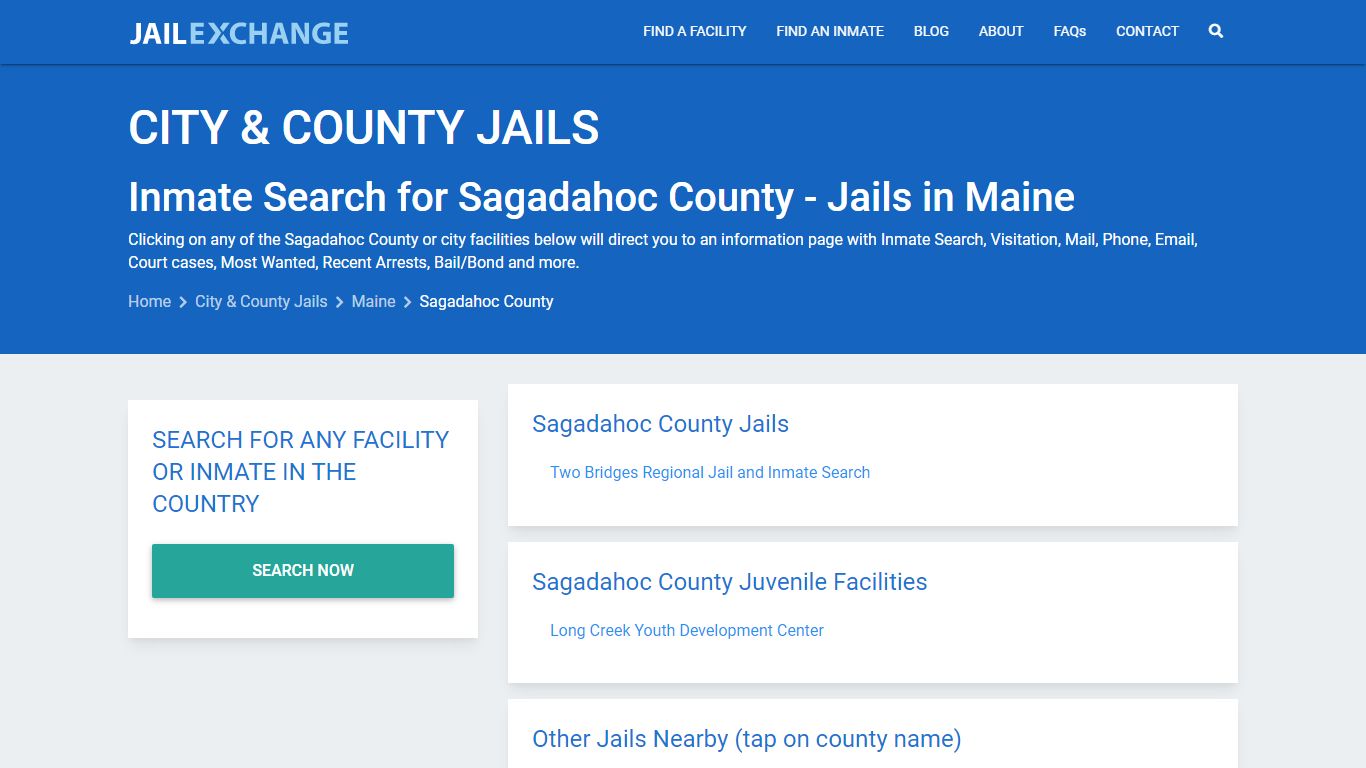 Inmate Search for Sagadahoc County | Jails in Maine - Jail Exchange